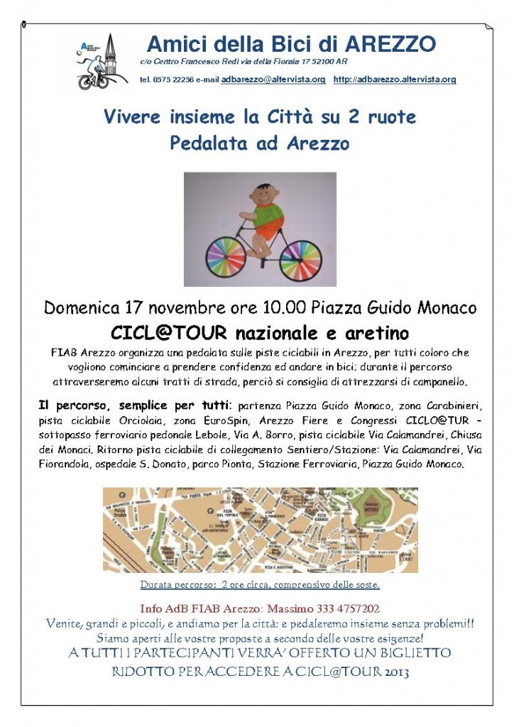 volantino pedalata in arezzo-17novembre